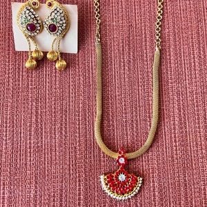 Gold earring Necklace set